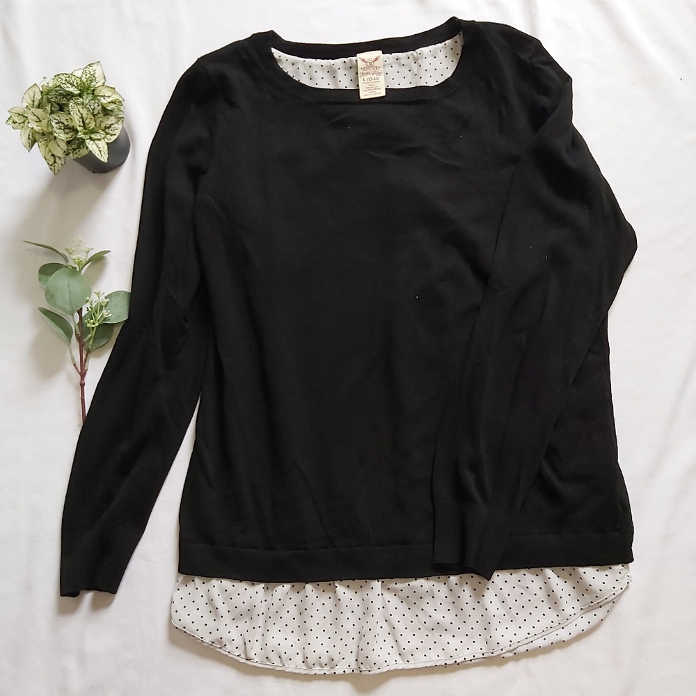 Black Sweater with Split Detail Back